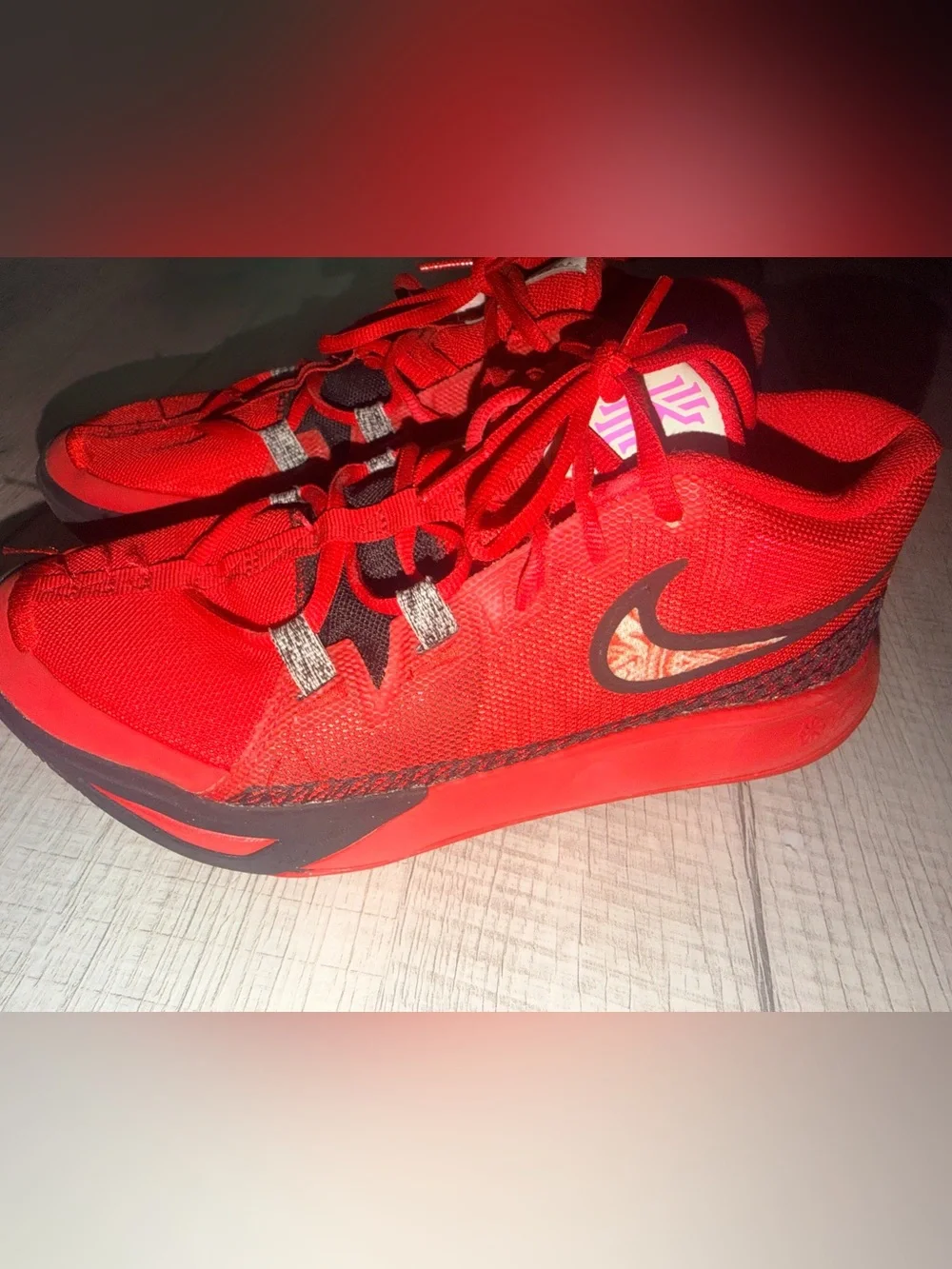 Nike Bright Red Men’s Sneakers with Black Swoosh Accent 7.5